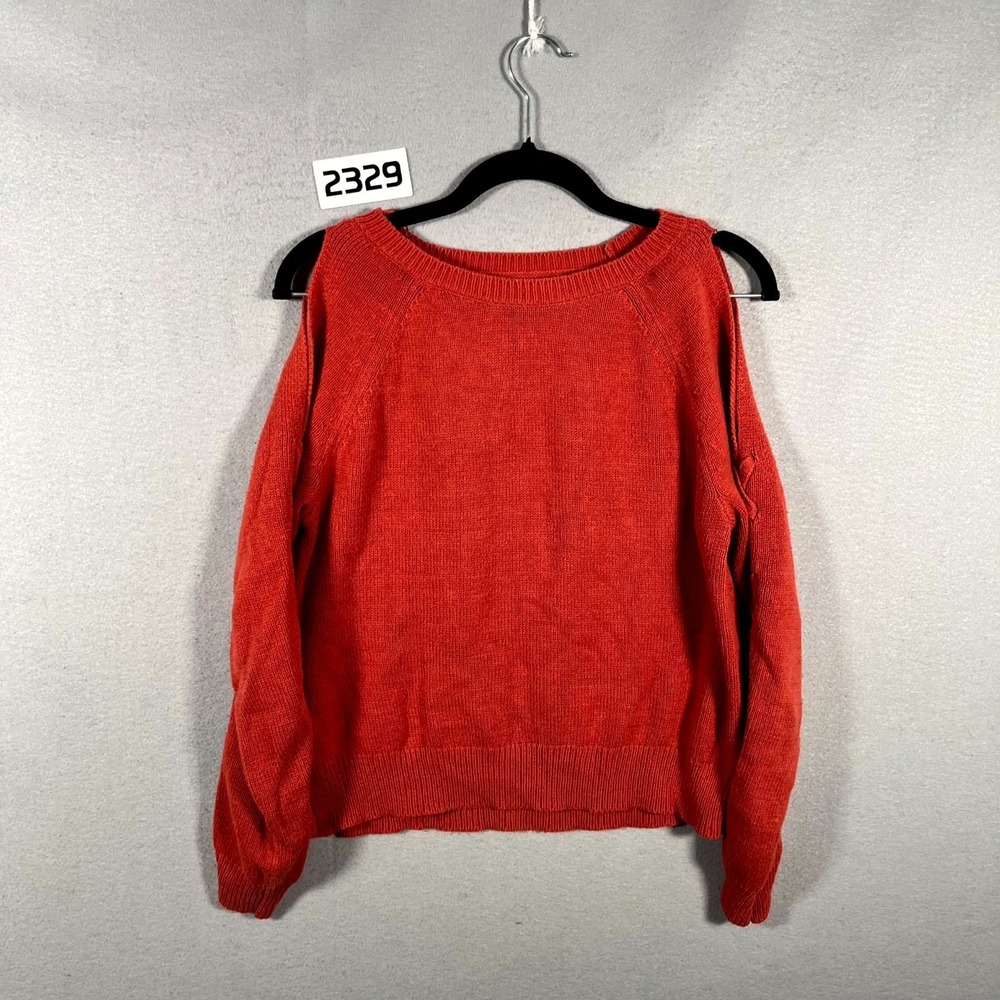 Aeropostale Sweater Womens Medium Red Cotton‎ Cold Shoulder Raglan Sleeve Winter